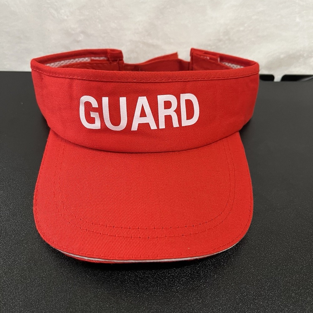 Lifeguard GUARD Red Sun Visor Hat One Size Costume Beach